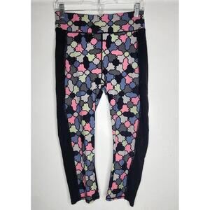 Sweaty Betty Leggings Womens Medium Multicolor Abstract Print Capri Cropped Mesh